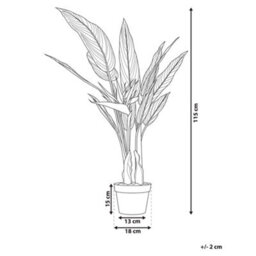 Beliani Strelitzia Artificial Tree 115Cm Green Black - Low Maintenance, Ready To Display - thumbnail 4