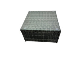 Fimous Pe Rattan Garden Furniture Set Lounge Double Seat Sofa Coffee Table Set With Side Table 4 Stools Dark Grey Mixed - thumbnail 3