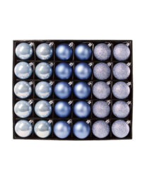 Werchristmas Set Of 50 Shatterproof Baubles, Ice Blue - thumbnail 1