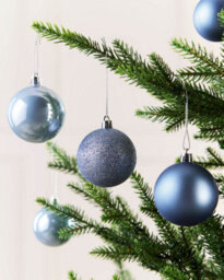 Werchristmas Set Of 50 Shatterproof Baubles, Ice Blue - thumbnail 3