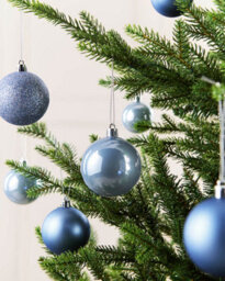 Werchristmas Set Of 50 Shatterproof Baubles, Ice Blue - thumbnail 2