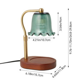 Komore Vintage Flower Green Glass Candle Warmer Lamp Adjustable Height - thumbnail 9