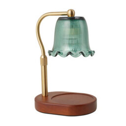 Komore Vintage Flower Green Glass Candle Warmer Lamp Adjustable Height - thumbnail 6