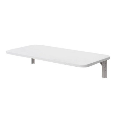 White Folding Wall Mounted Shelf Unit Dining Table Drop Leaf Laptop Desk Storage - image 1