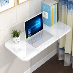 White Folding Wall Mounted Shelf Unit Dining Table Drop Leaf Laptop Desk Storage - thumbnail 5