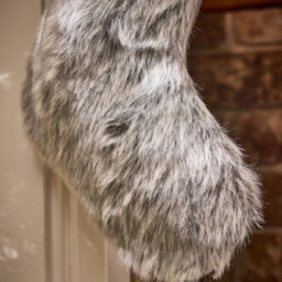 Dibor Traditional Beresford Grey Faux Fur Xmas Gift Decoration Christmas Stocking For Kids - thumbnail 3