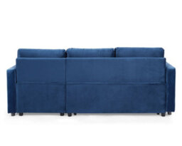 Home Detail Dorset 3 Seater Pull-Out Reversible Chaise Sofa Bed, Blue Velvet - thumbnail 7