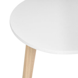 Wyld And Coco Novahome White Laminated Mdf Coffee Table With Pine Legs, Irregular Oversized Shape, W120 X D60 X H45 Cm - thumbnail 5