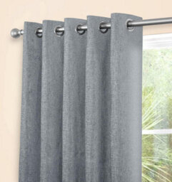 Sundour Amberley Eyelet Ring Top Curtains Grey - thumbnail 2