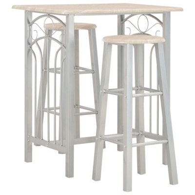 Berkfield 3 Piece Bar Set Wood And Steel - image 1