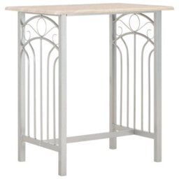 Berkfield 3 Piece Bar Set Wood And Steel - thumbnail 2