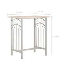 Berkfield 3 Piece Bar Set Wood And Steel - thumbnail 8