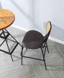 Nordlys Set Of 2 Industrial Bar Stools With Rattan Modern Design Style Dining Room - thumbnail 4