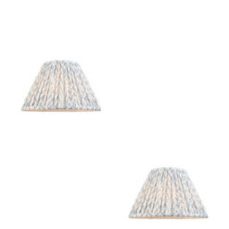 Loops Elegant Set Of 2 Shell Bay Blue Tapered Cylinder Lamp Shades - Handcrafted 30Cm Design - thumbnail 1
