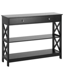 Wyld And Coco Nordichome Sideboard 100 X 30 Cm Black With 1 Drawer And 2 Shelves - thumbnail 3
