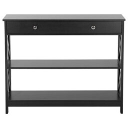 Wyld And Coco Nordichome Sideboard 100 X 30 Cm Black With 1 Drawer And 2 Shelves - thumbnail 1