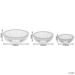 Beliani Set Of 3 Bowls Garut Metal Gold - thumbnail 3