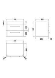 Hudson Reed Solar Wall Hung 2-Drawer Unit, Elegant Vanity Unit In Bathroom With Soft Close Drawers, Fern Green - thumbnail 2