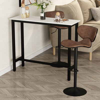 Homcom Bar Table Coffee Table With Adjustable Footpads For Breakfast Dining - image 1