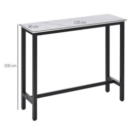 Homcom Bar Table Coffee Table With Adjustable Footpads For Breakfast Dining - thumbnail 3