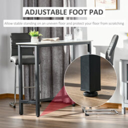 Homcom Bar Table Coffee Table With Adjustable Footpads For Breakfast Dining - thumbnail 6