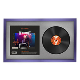 "30X17"" Purple Sleek Vinyl Record Frame With Silver Mount For 12 Inch Lp Album Cover & Disc - Ak Frames"