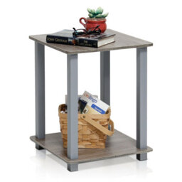 Walplus Furinno Simplistic End Table, Set Of Two Side Table For Bedroom, French Oak Grey - thumbnail 1