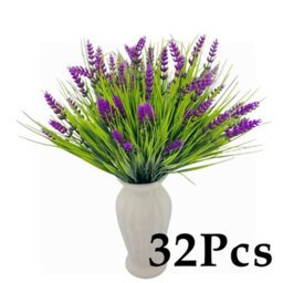 Amorly 32Pcs Uv Resistant No Fade Outdoor Artificial Plants  Flowers,fake Lavender Flowers Indoor  Outdoor Decor For Planter Front Porch - thumbnail 1