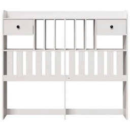 Berkfield Headboard With Storage White 135 Cm Solid Wood Pine - thumbnail 3