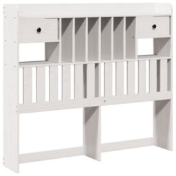 Berkfield Headboard With Storage White 135 Cm Solid Wood Pine - thumbnail 2