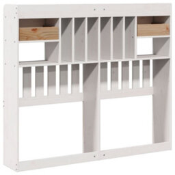 Berkfield Headboard With Storage White 135 Cm Solid Wood Pine - thumbnail 6