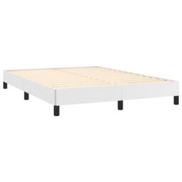 Berkfield Bed Frame White 135X190 Cm 4Ft6 Double Faux Leather - thumbnail 4