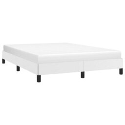 Berkfield Bed Frame White 135X190 Cm 4Ft6 Double Faux Leather - thumbnail 3