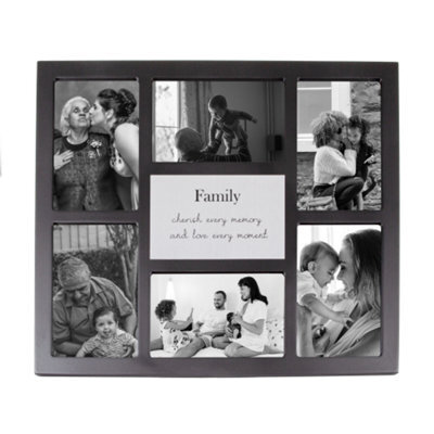 Happy Homewares Modern Black Multi Collage Picture Frame With Family Wording And Cute Phrase - image 1