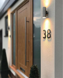 Netagon Garden Outdoor Porch Garage Eden 230V Wall Light In Stainless Steel - thumbnail 2