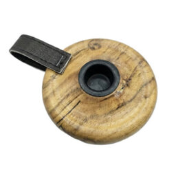 Urbn-Living Urbnliving Wooden Candle Holder With Handle Rustic Natural Light Wood Candlestick Décor - thumbnail 8