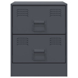 Berkfield Bedside Cabinets 2 Pcs Anthracite 34.5X39X44 Cm Steel - thumbnail 5