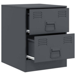 Berkfield Bedside Cabinets 2 Pcs Anthracite 34.5X39X44 Cm Steel - thumbnail 7