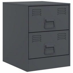 Berkfield Bedside Cabinets 2 Pcs Anthracite 34.5X39X44 Cm Steel - thumbnail 6