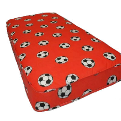 "Wilson Beds - 4"" (10Cm) Deep European Single 90X200Cm Red Football Firm All Reflex Foam Kids Thin Mattress"