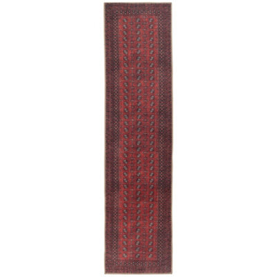 Loomed Distressed Red Traditional Persian Style Washable Non Slip Runner Rug 60X240Cm - image 1