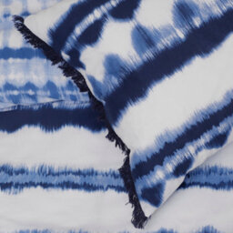 Smart Living Luxury Reversible Polycotton Easy Care Bedding Quilt Cover, Textured Duvet Cover Set, Bed Covers - Tiedye Tassel Trim - thumbnail 5