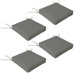 Outsunny Set Of 4 Outdoor Seat Cushion With Ties, For Patio Furniture, Grey - thumbnail 2