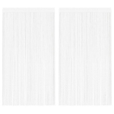 Berkfield String Curtains 2 Pcs 140X250 Cm White - image 1