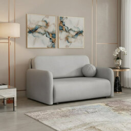 Viva Sun Iii Sofa Bed With Sleeping Function And Storage Compartment Chipboard Metal Legs 150X103X85Cm Light Grey