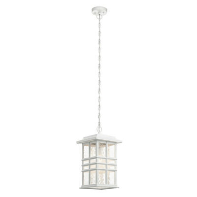 Stylish Ip44 Outdoor Chain Lantern With Led Bulb - 40W E27 Fitting In White