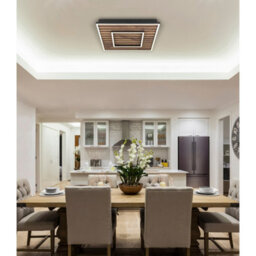 Luminosa Lighting Luminosa Woody 45Cm Integrated Led Semi Flush Ceiling Light Matt Black Led 3000K - thumbnail 8