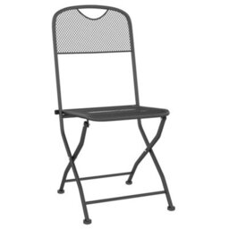 Berkfield 9 Piece Garden Dining Set Anthracite Metal Mesh - thumbnail 4