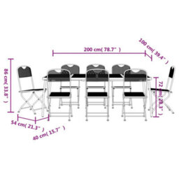 Berkfield 9 Piece Garden Dining Set Anthracite Metal Mesh - thumbnail 9