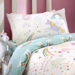Bedlam Rainbow Unicorn Childrens Duvet Cover Set - thumbnail 3